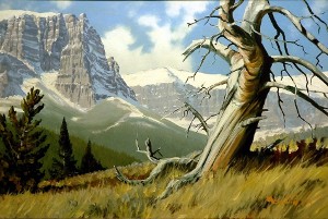 original painting by Roy Kerswill of the Absaroka Range in Wyoming
